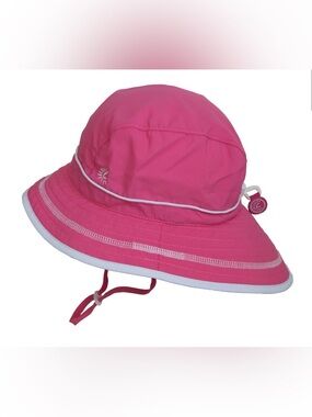 CaliKids 6-12 month Pink Kids Sun Hat with White Trim